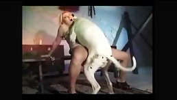 Blonde Bimbo Gets Filled with Pleasure by Big Dog in Scandalous Dog Sex Porn!