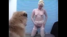 Blonde Curly Girl Unleashes Raw Passion with Dog Fling!